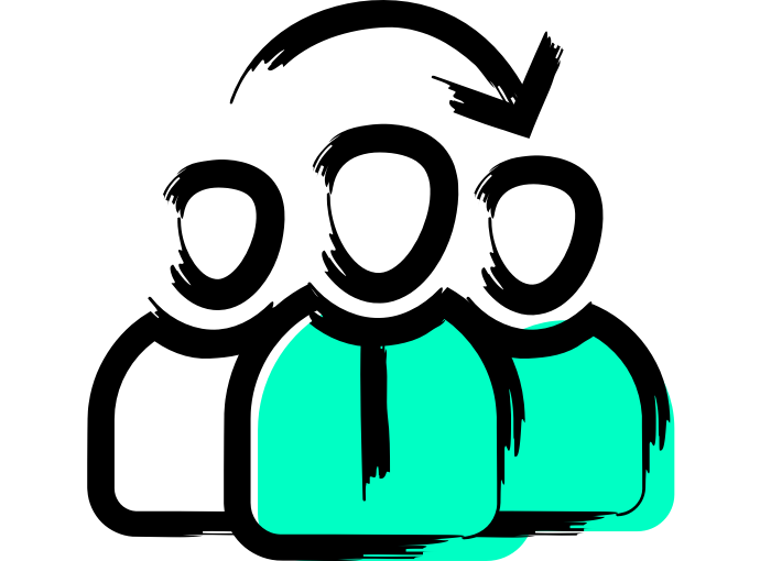 QuickCover.ch – Privathaftpflichtversicherung für junge Erwachsene für einen umfassenden Schutz Drei Personen mit einem schützenden Pfeil darüber als Symbol für die Privathaftpflichtversicherung für junge Erwachsene von QuickCover.ch